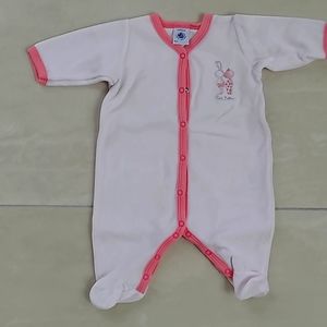 Petit Bateau Baby girl 1 month Footie pajamas